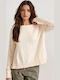Women's Long Sleeve Sweater Cotton Beige