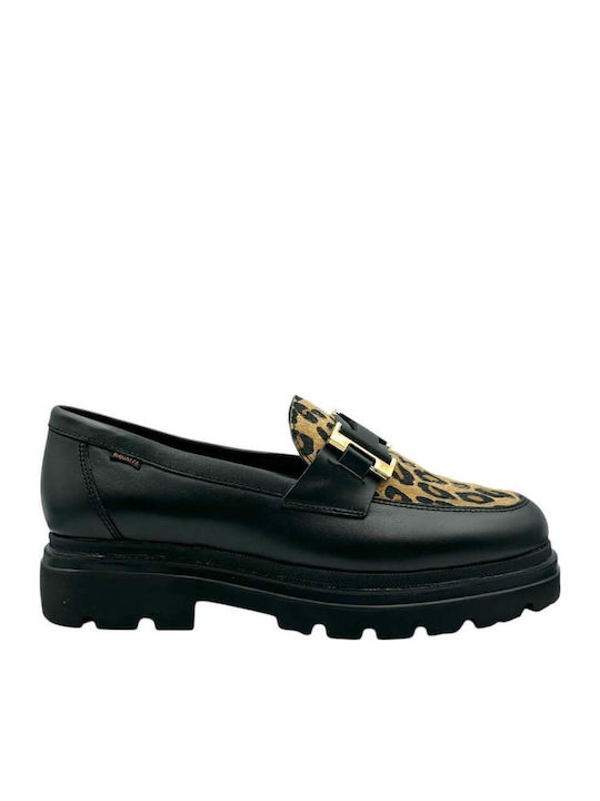 Leder Damen Mokassins in Schwarz Farbe