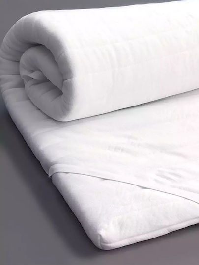 Palamaiki Mattress Topper White Comfort Single Foam Infused with Aloe , Removable Cover & Elastic Straps 100x200x6cm