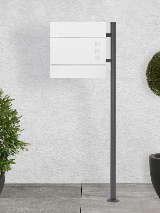 ECD Germany Mldesign Външна Пощенска Кутия Inox в Сив Цвят 37x36.5x11см