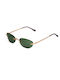 AV Sunglasses Unisex Sunglasses with Gold Metal Frame and Green Lens 118-Irina Gold