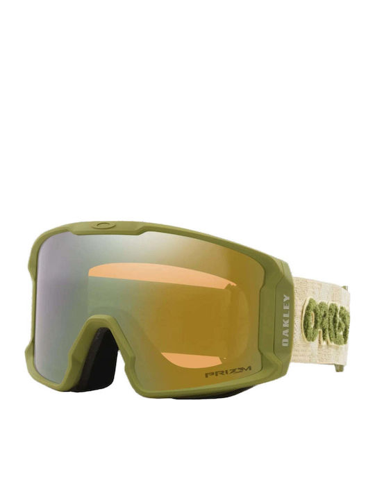 Oakley Line Miner L Μάσκα Σκι & Snowboard Ενηλίκων Πράσινη με Φακό Polarized σε Πράσινο Χρώμα