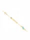 Ios Kids Bracelet ID from Gold 9K with Evil Eye, Σταυρό & Stones