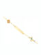Ios Kids Bracelet ID from Gold 9K with Σταυρό & Stones