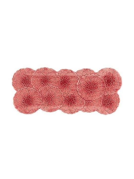 Bordallo Pinheiro Rectangular Serving Tray in Pink Color 20x47cm 65021849 1pcs