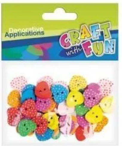 Craft with Fun Material für Schmuck in Form Herz Bunte Herzen 1,5 cm