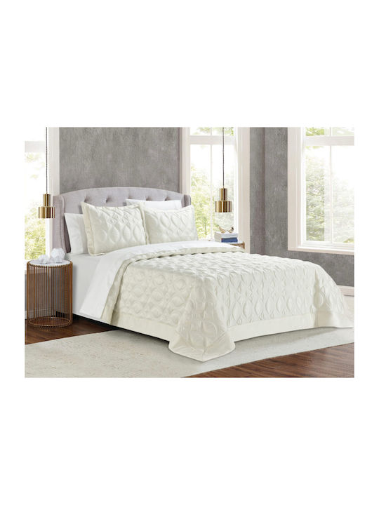 Liolios Home Monte Carlo Σετ Κουβερλί King Size Ivory 250x240cm 3τμχ
