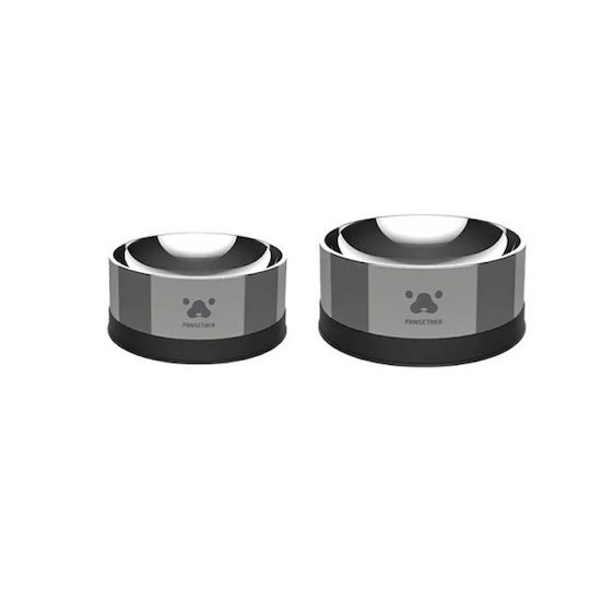 Pawgether Stainless Steel Food and Water Bowl for Dog and Cat 2 x 400ml Dimensions