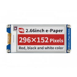 Waveshare Οθόνη 2.66" E-Paper E-Ink Display Module (B), 296×152, Red / Black / White, SPI (18915)