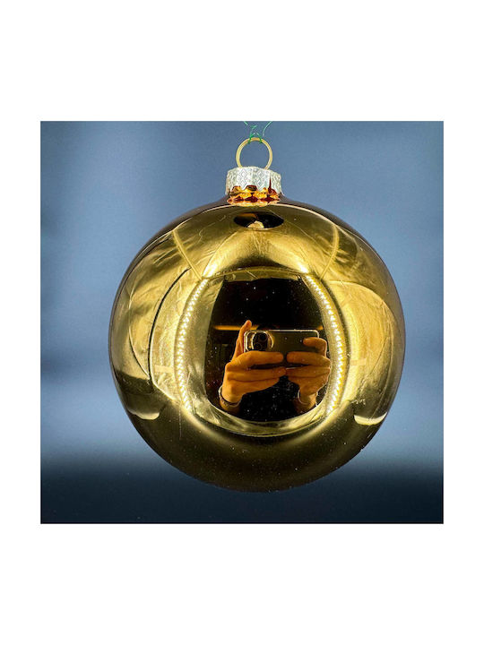 Hanging Ball Ornament Ornament Glass Gold 10cm