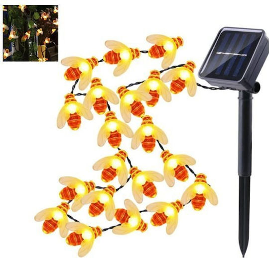 Hanging Solar Light Garland with Green Light