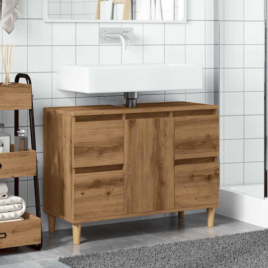 vidaXL Waschtisch ohne Waschbecken L80xB33xH60cm Oaks