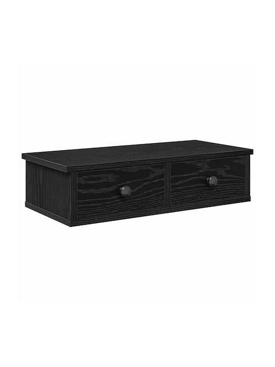 Shelf Wall Black Velvet-Black Metal 60x28x15cm