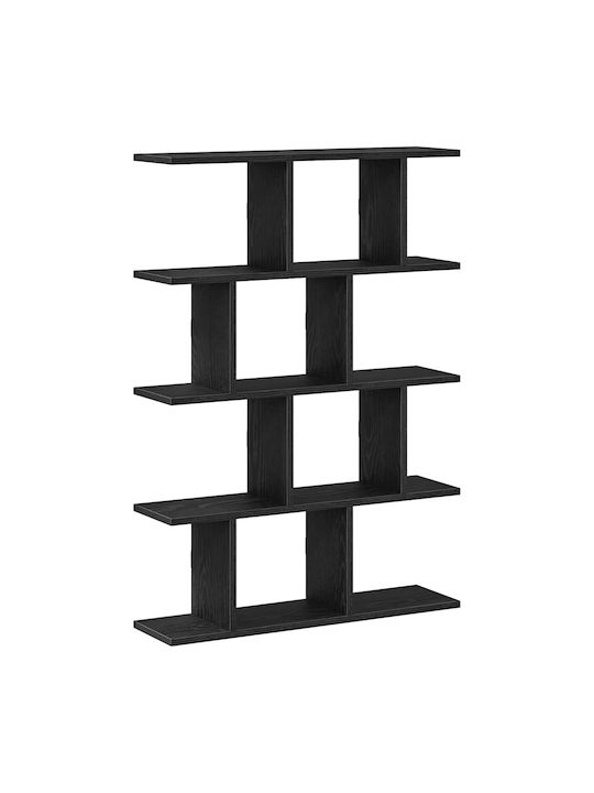 Bookcase Black Velvet-Black Metal 70x18x100cm