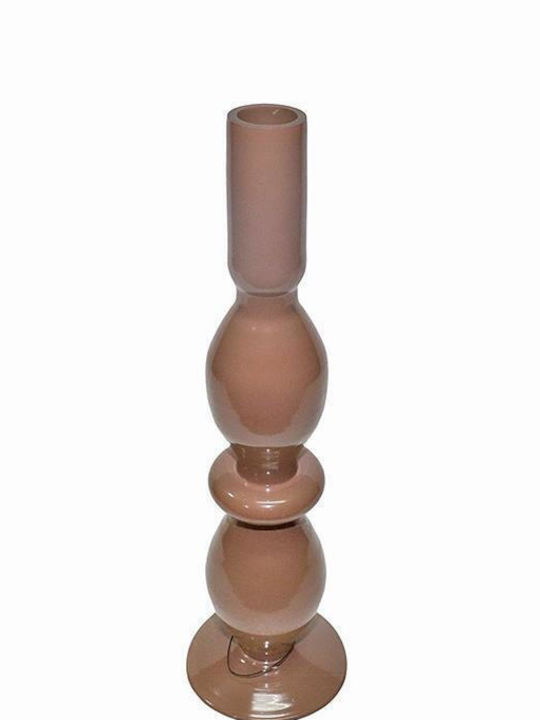 Zaros Candle Holder Glass in Brown Color 9x29cm 1pcs