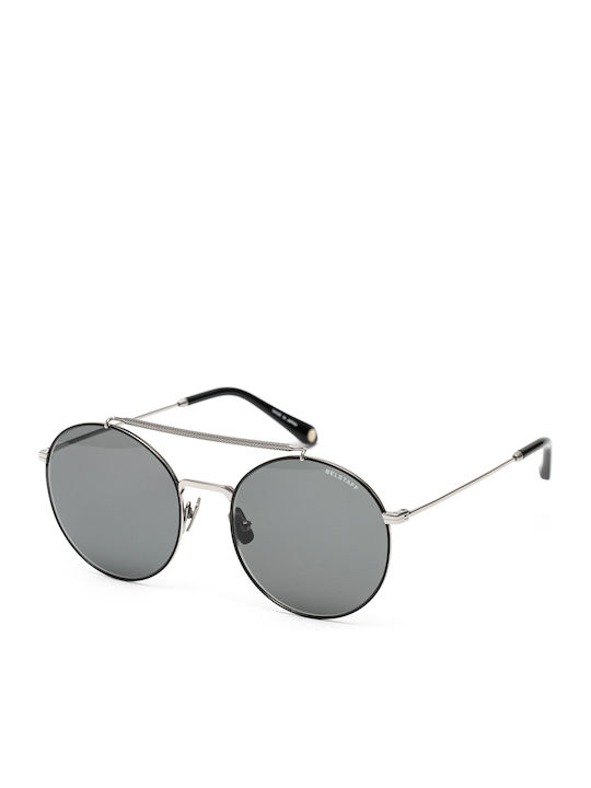 Belstaff Unisex Sunglasses with Silver Metal Frame and Gray Lens