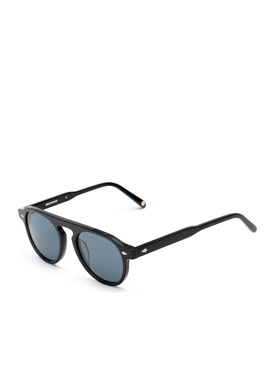 Belstaff Unisex Sunglasses with Black Plastic Frame and Black Lens
