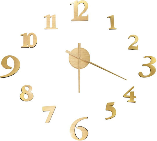 vidaXL 3D Wall Clock Gold Ø100cm