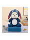 My Home Luxury Blanket Cot Fleece Blue with Animal Navy Blue 100x150cm