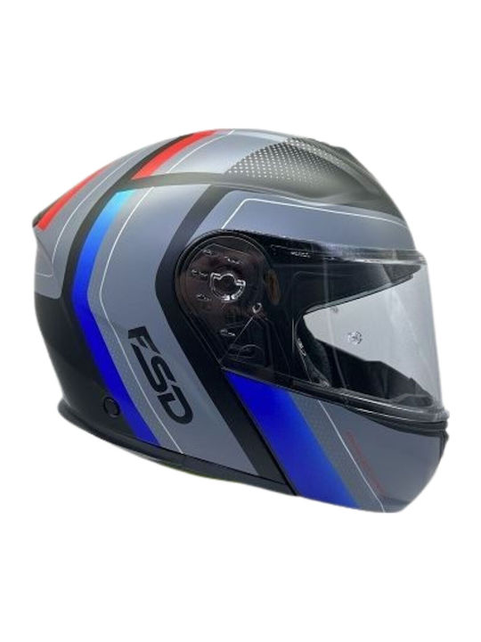 Faseed 917 Grey Mat/Blue Κράνος Μηχανής Flip-Up...