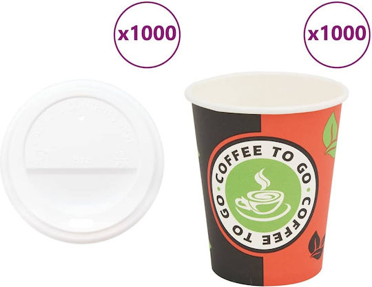 vidaXL Ποτήρι μιας Χρήσης Χάρτινo Καφέ 240ml 1000τμχ