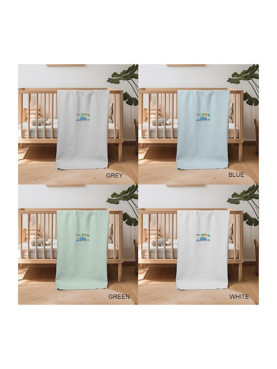 Adam Home Blanket Cot Dino Waffle Gray Grey 110x140cm
