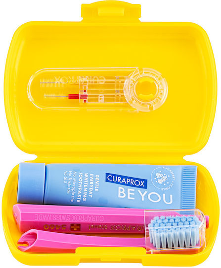 Curaprox Be You Travel Set Zahnbürste Gelb