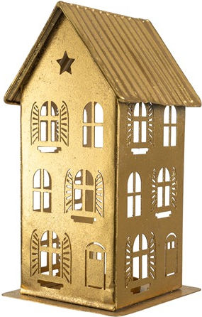 Zen Collection Christmas Metallic Gold Candlestick 23.5x13cm