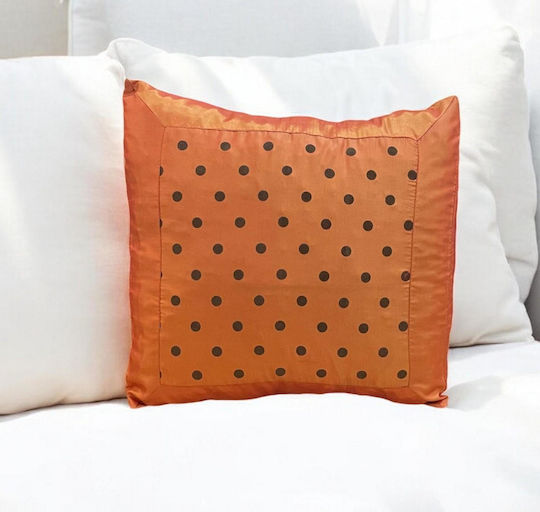 Linea Home Διακοσμητική Μαξιλαροθήκη Polka Πορτοκαλί 40x40εκ.