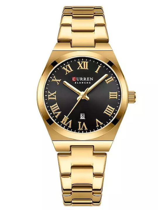 Curren Women's Watch with Gold Metal Bracelet