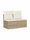 Two-Seater Outdoor Sofa Rattan with Cushions 55x55x69cm