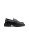 Leder Damen Loafers in Schwarz Farbe