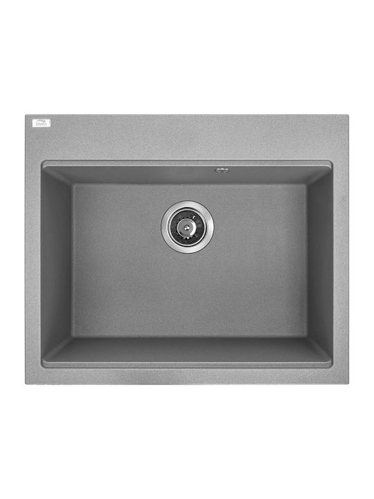 Laveo Drop-In Sink Synthetic Granite W60xD50cm Gray