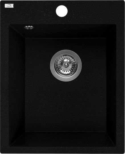 Laveo Chiuvetă Bucătărie Drop-In Din Granit Lichid L39xL48cm Neagră