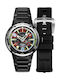 Nubeo Digital Men's Watch 50mm Automatic with Black Metal Bracelet