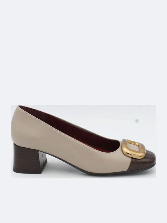 Descanflex Leder Pumps Beige