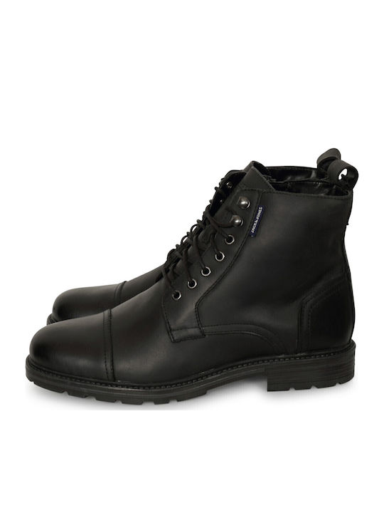 Jack & Jones Leather Black Men's Boots
