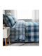 Vesta Home Set Cearșafuri Flanel cu Elastic 160x200+40cm. Oslo 2 Albastru 4buc