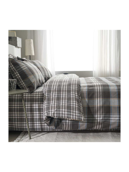 Vesta Home Sheet Sets Queen with Elastic 160x200+40cm. Oslo 1 Gray 4pcs