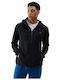 Men's Fleece Jacket Hooded Black