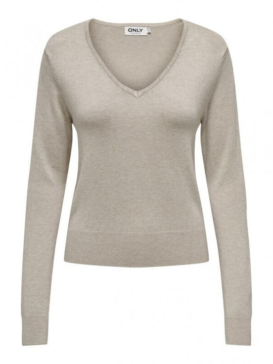 Only Damen Langarm Pullover Beige