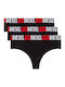 Ufst-stars Βαμβακερά High Waist Women's String 3Pack Black