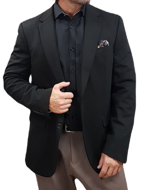 Jeff Men's Suit Jacket Regular Fit Black Jeff Men's Suit Jacket Regular Fit Black