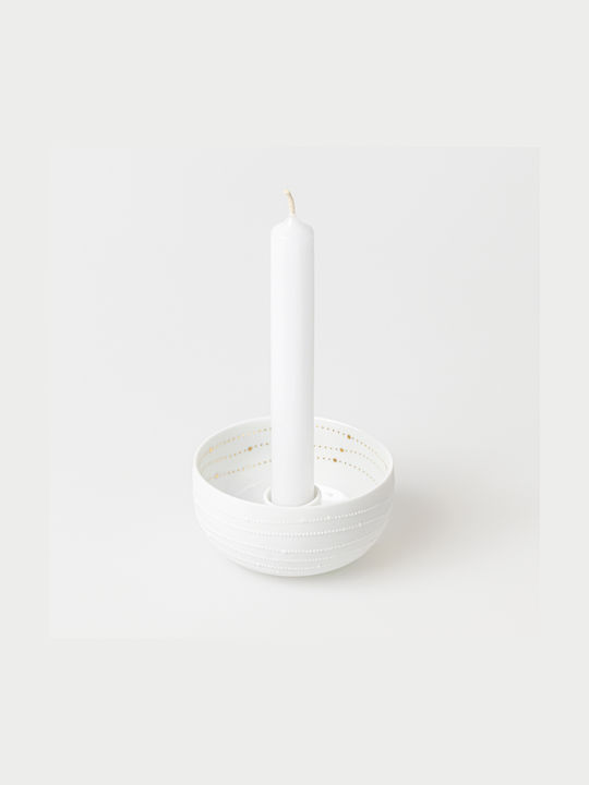 Raeder Porcelain Candle Holder Dot Lines