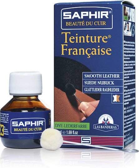 Saphir Teinture Francaise 50 мл Черно 01 Перманентна боя за обувки нюанс Черно 01
