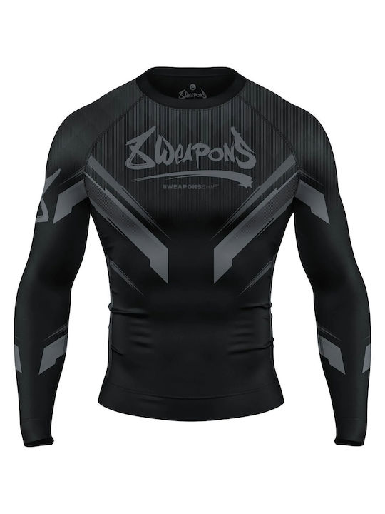 8 Weapons Long Sleeve Shirt 8300009-3-BKBK for Jiu-Jitsu Black