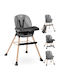Nukido Tilo Baby Highchair 3 in 1 with Adjustable Height Gray