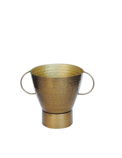 Metallschale Dekorativ Gold Gehämmert/Griffe 23,5x18x18,5cm