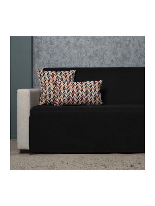 Cotone Cozy Ριχτάρι Τετραθέσιου Καναπέ Βελουτέ 170x340εκ. Μαύρο 501340