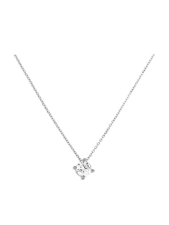 Necklace from White gold 14K with Zircon